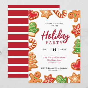 Julfest Gingertea Cookie-inbjudan Inbjudningar