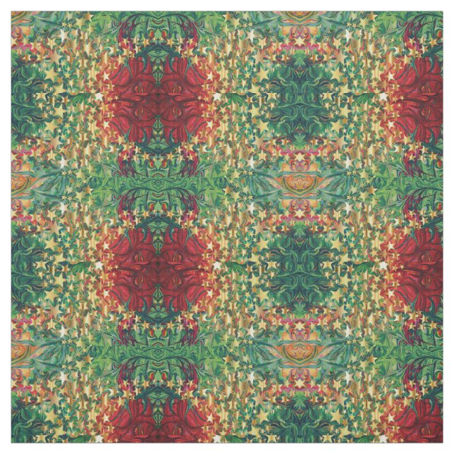 Julfest | Guld Stars | ABSTRAKT Tyg (Provkarta)