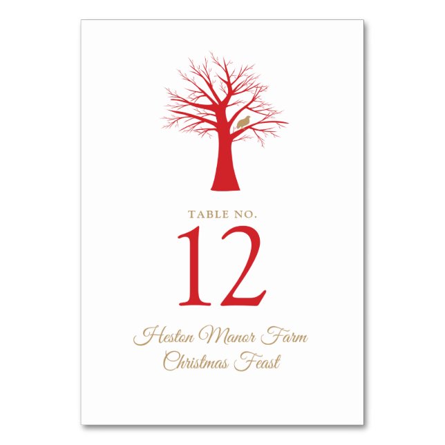 Julfest i träd bordsnummer (Framsidan)