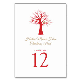 Julfest i träd bordsnummer