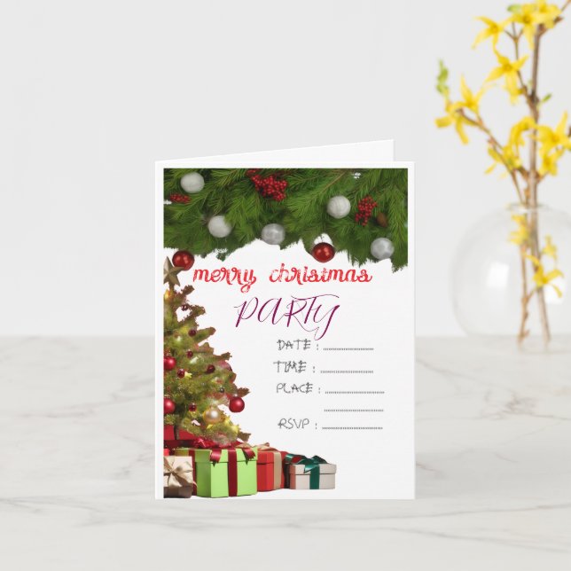 julfest inbjudan (Gul blomma)