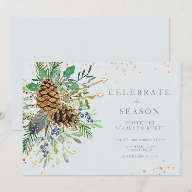 Julfest-inbjudan Inbjudningar (Fram/baksida)