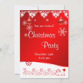 Julfest-inbjudan om röd bakgrund inbjudningar