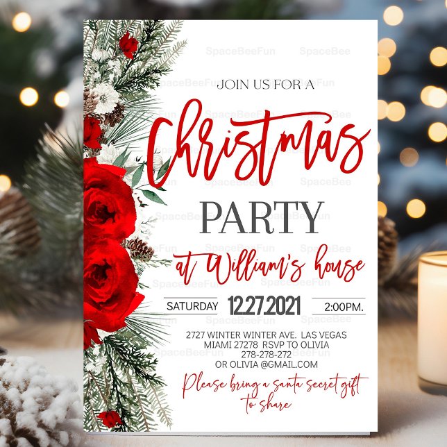 Julfest, inbjudan till jul i Party Inbjudan (Christmas Party Invitation,winter party invites,Christmas Party Invite, Christmas Party invitation,H)