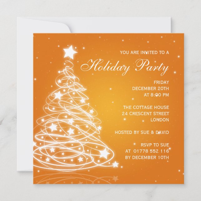 Julfest Inbjudan till Julgran Orange (Framsida)