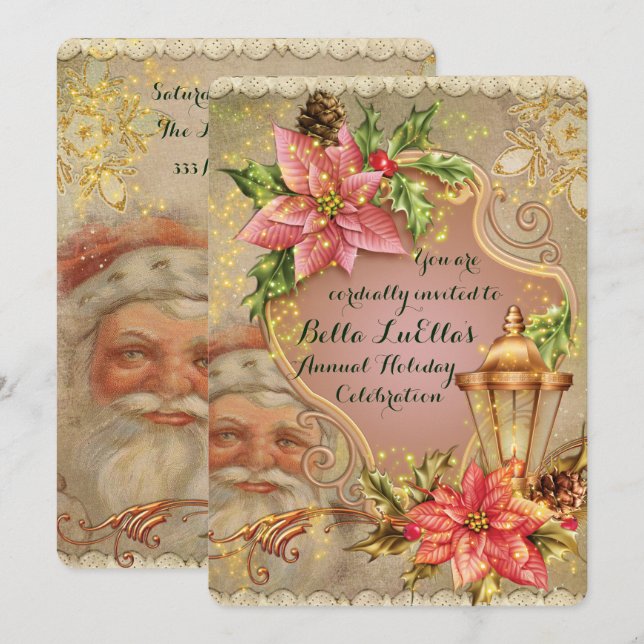 Julfest Invitation Inbjudningar (Fram/baksida)