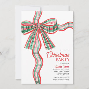 Julfest Invitation med Bow Inbjudningar