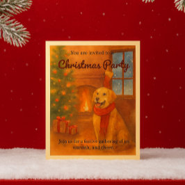 Julfest Invitation · Mysig hundscen Inbjudningar