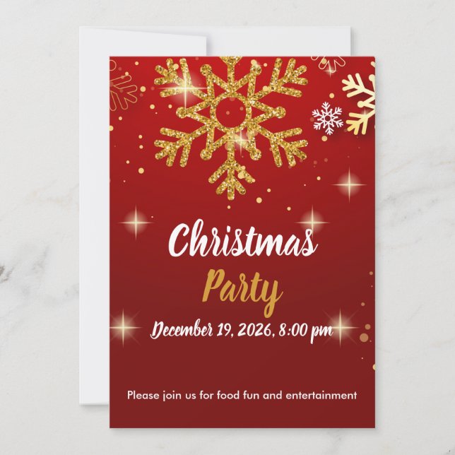 Julfest Invitation - Texten kan anpassas Inbjudningar (Framsida)