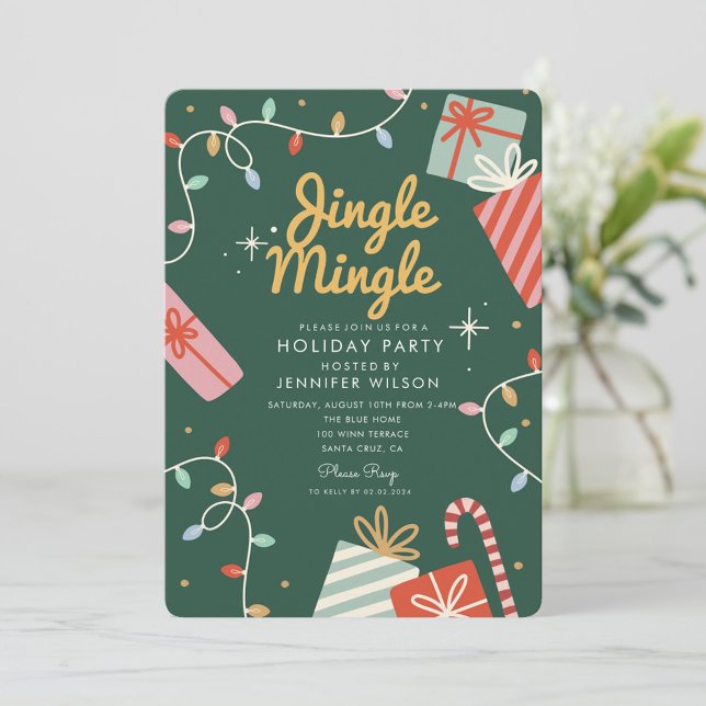 Julfest Jingle Mingle Jul Light Candy Inbjudningar (Skapare uppladdad)