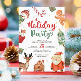 Julfest Jingle och Mingle jultomten Inbjudningar