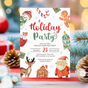 Julfest Jingle och Mingle jultomten Inbjudningar