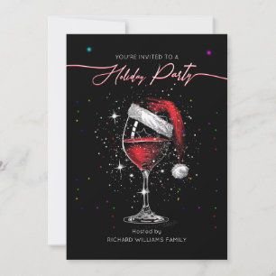 Julfest Jultomten Hat Vin Glass Light Inbjudningar