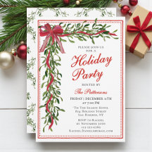Julfest Mistletoe Bow Modern jul Party