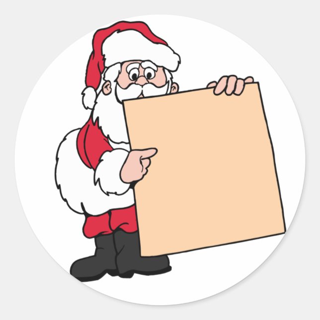 Julfest Namn bricka Jultomten Runt Klistermärke (Framsida)