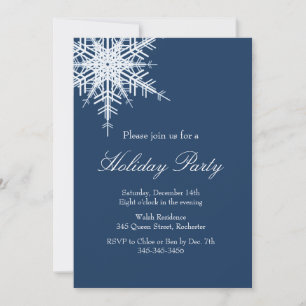 Julfest Offset Snowy Navy-inbjudan Inbjudningar