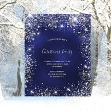 Julfest på budget blå silver glitter gnistrar