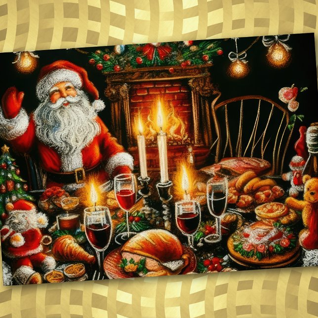 Julfest Pastel Teckning Santa Inbjudningar (Skapare uppladdad)