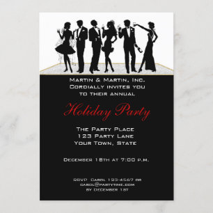 Julfest, People Silhouette-inbjudan Inbjudningar