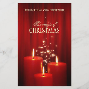 Julfest Röda ljus evenemangsfolder Flygblad