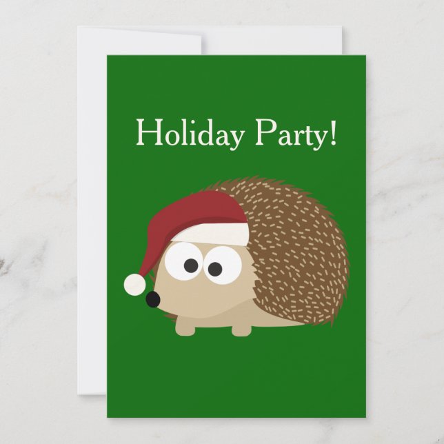 Julfest! Santa Hedgehog Inbjudningar (Framsida)
