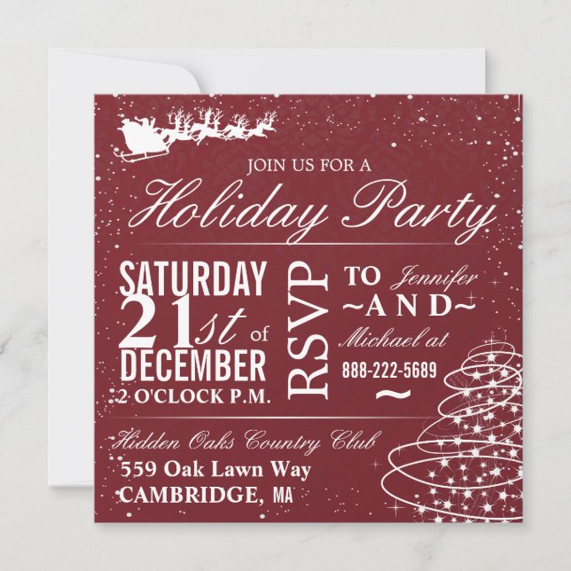 Julfest Santa Sleigh Party-Inbjudningskorten Inbjudningar (Framsida)