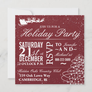 Julfest Santa Sleigh Party-Inbjudningskorten Inbjudningar