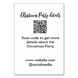 Julfest Scan QR-kodinformation webbplats social Bordsnummer