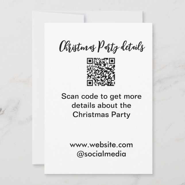 Julfest Scan QR-kodinformation webbplats social Inbjudningar (Framsida)