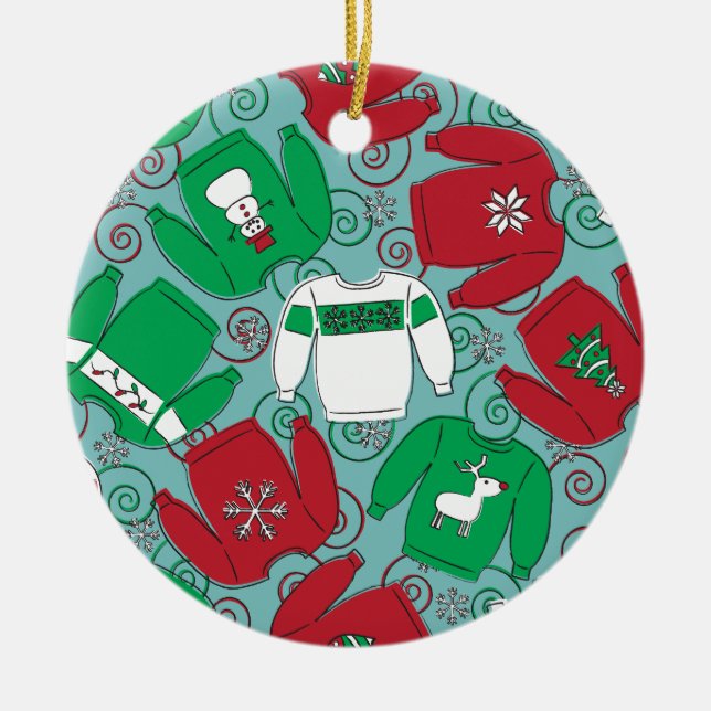 Julfest Sweaters Julgransprydnad Keramik (Framsidan)