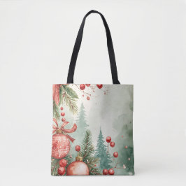 Julfest Vibe Watercolor Tote Tygkasse