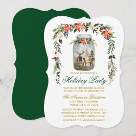 Julfest Watercolor Winter Blommigt Mason Burk Inbjudningar