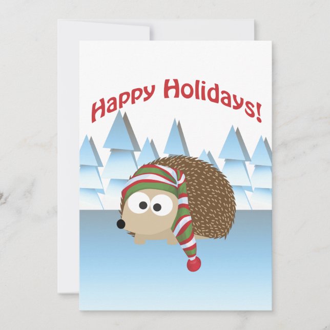 Julfest! Winter Hedgehog Inbjudningar (Framsida)