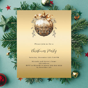 Julfestbjudan till Guld bauble vintage