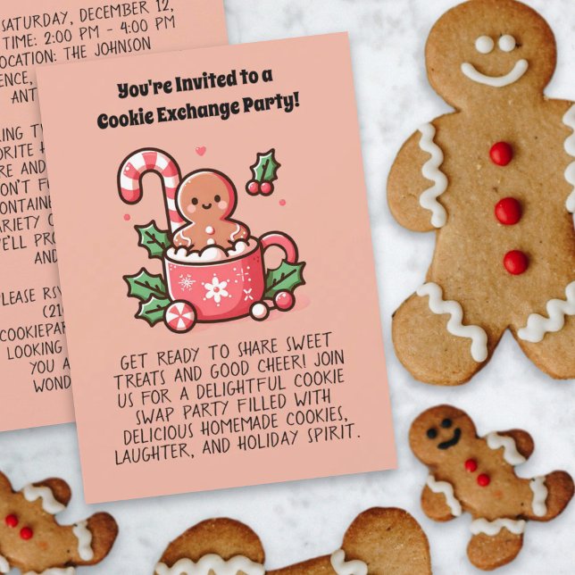 Julfesten anpassningsbar Cookie Exchange är redige Inbjudningar (Custom Cookie Exchange Holiday Party Editable Invitation)