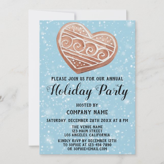 Julfesten Blue Snö Inbjudningar (Framsida)