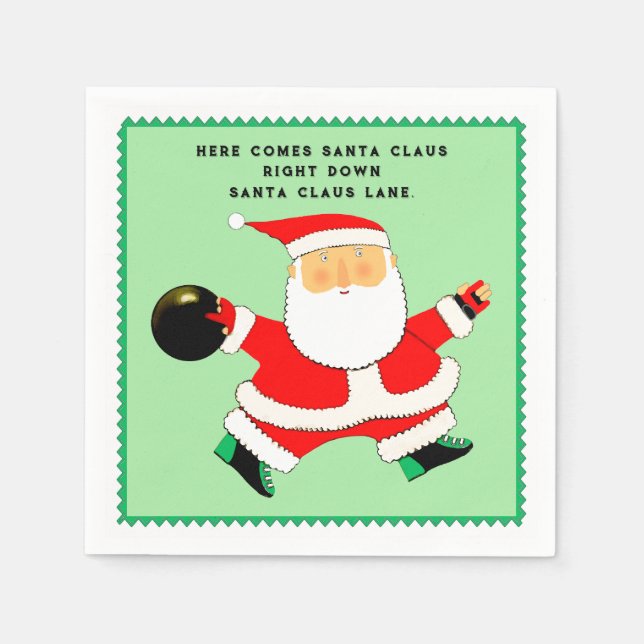 Julfesten Bowling jul Pappersservett (Framsidan)