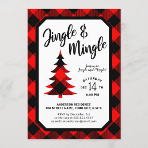 Julfesten Buffalo Play Jingle och Mingle Inbjudningar