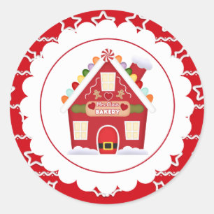 Julfesten Claus Bakery Juldekal Runt Klistermärke