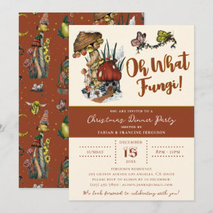 Julfesten Cute Red Merry Mushrooom jul Inbjudningar