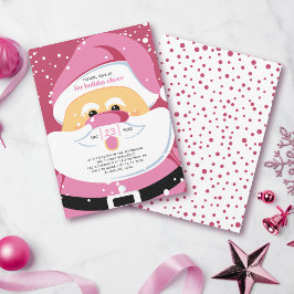 Julfesten Cute rosa Jultomten jul Inbjudningar