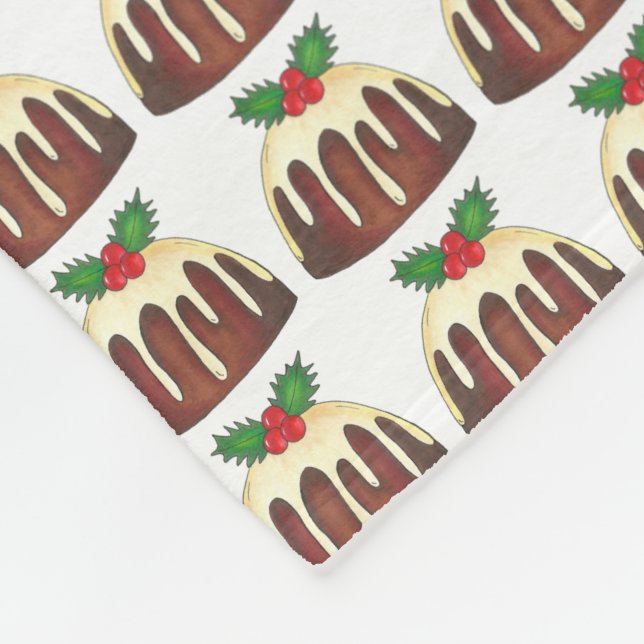 Julfesten Dessert med sockerplommon Pudding jul Fleecefilt (Hörn)