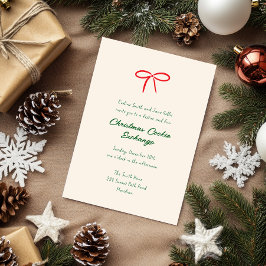 Julfesten Festive Red Bow jul Inbjudningar