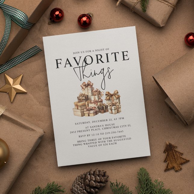 Julfesten för Sak Gift Exchange- Favorite Inbjudningar (Skapare uppladdad)