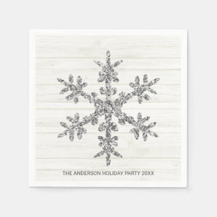 Julfesten för Silver-smörjflake-Elegant Pappersservett
