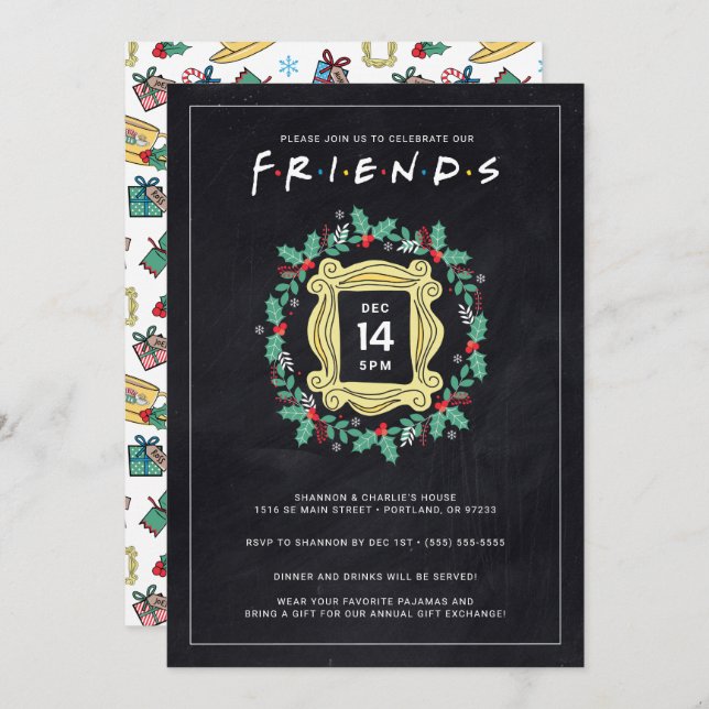 Julfesten FRIENDS™ Friendsmas Inbjudningar (Fram/baksida)
