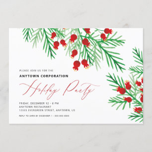 Julfesten Gräs Grenar i julfärgen Inbjudningar