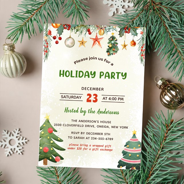 Julfesten Grey jul Ornaments Inbjudningar (Skapare uppladdad)