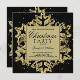 Julfesten guld & Black Glitter Elegant Julafton i Inbjudningar