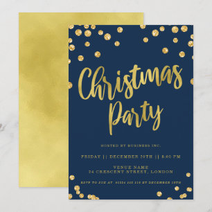 Julfesten Guld Navy jul Corporate Inbjudningar